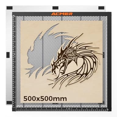 ACMER Honeycomb Laser Bed 500 * 500mm, Laser Engraver Honeycomb Working Table with Aluminum Backing Plate, Cutting Table for Diode CO₂ Fiber Laser Engravers, Desktop Protection