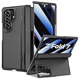 for Samsung Galaxy Z Fold 7 Case with Privacy Screen Protector, Kickstand & Hinge Protection – Slim Fit Rugged Hard 360° Full Body Protective Phone Cover Case for Z Fold 7 5G 2025 - Black