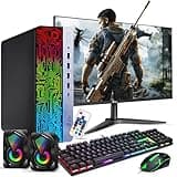 HP RGB Gaming Desktop PC Bundle - Intel Core i7 6th Gen, 16GB DDR4 Ram, 1TB SSD, NVIDIA GeForce GT 1030 GDDR5, New 24 Inch Monitor - Prebuilt Gaming Computer, RGB Set - Windows 10 Pro (Renewed)