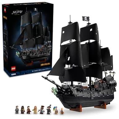 LEGO Icons Captain Jack Sparrow’s Pirate Ship Building Set for Adults, Ages 18+ - Room Decor for Office, Bedroom or Shelf - Collectible Black Pearl Ship for Pirates of The Caribbean Fans - 10365
