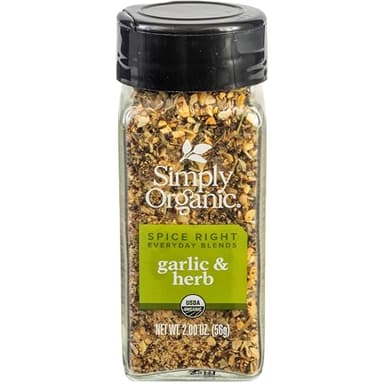 Simply Organic Spice Right Everyday Seasoning Blends, Garlic & Herb, 2 Ounce