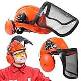 ForgeGuard Chainsaw Helmet with Face Shield and Ear Muffs, CE Certified Arborist Helmet for Forestry Safety, Adjustable Hard Hat with Face Shield, Chainsaw Protective Gear for Professionals