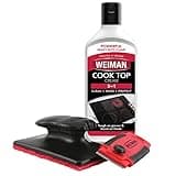 Weiman Cooktop and Stove Top Cleaner Kit - Glass Cook Top Cleaner and Polish 10 oz. Scrubbing Pad, Cleaning Tool, Razor, Scraper