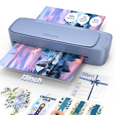 13 Inch Laminator Machine 11x17 with Laminating Sheets Personal Laminator for Teachers, 60S Warm Up Cold Thermal Lamination Machine for Home Office, A3 Laminating Machine Portable Paper Laminate Kit