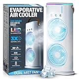 Aqua Air Misting Fan Portable Rechargeable Cooling Fan, Personal Air Conditioner, Evaporative Air Cooler for Room, Mister Fan Portable Outdoor Cooling Fans that Blow Cold Air for Travel & More