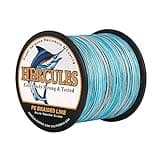 HERCULES Super Cast 300M 328 Yards Braided Fishing Line 80 LB Test for Saltwater Freshwater PE Braid Fish Lines Superline 8 Strands - Blue Camo, 80LB (36.3KG), 0.48MM