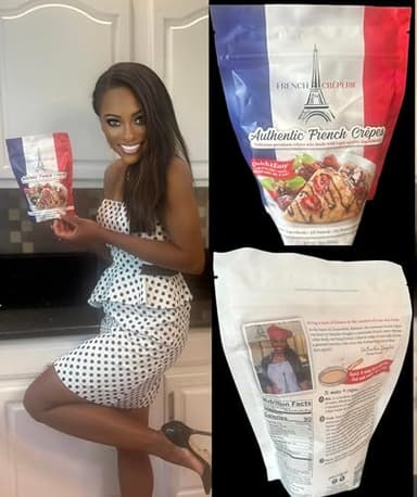 Gourmet Crêpe Mix By French Crêperie - Authentic Recipe by French Owner, Natacha - Quick & Easy - Perfect for Breakfast, Lunch, or Snack