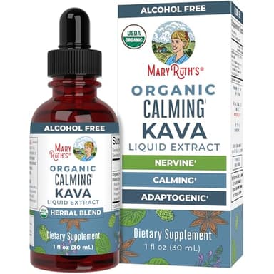 MaryRuth Organics, Herbal Supplement Drop, Calmness & Relaxation, Pack of 1, USDA Kava Root, Sugar/Gluten Free, Support Sleep, Calm & Stress Relief, Vegan, Non-GMO, 30 Servings