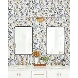 York Wallcoverings Candice Olson PSW1431RL Navy Joyful Eucalyptus Premium Peel and Stick Wallpaper