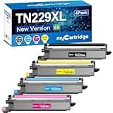 myCartridge Compatible Toner Cartridge Replacement for Brother TN229XL TN229 TN-229XL TN-229XLBK/C/M/Y Toner High Yield 4 Pack Use for MFC-L3780CDW MFC-L3720CDW HL-L3280CDW Printer,TN229XXL with Chip