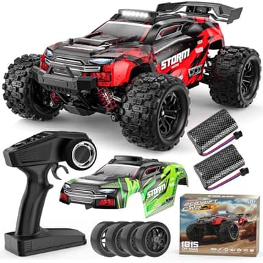 Lvcdzr 1:18 RC Cars, 2.4GHz 4WD High Speed 40 KM/H Remote Control car with Drift Wheel, All Terrain Off Road Monster Truck RC Drift Car with Gyro for Adults Boys 8-12