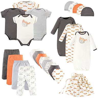 Touched by Nature Unisex Baby Organic Cotton Layette Set and Giftset, Fox, 0-6 Months US
