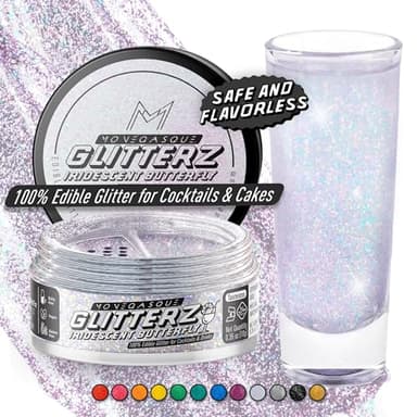 MONÉGASQUE Iridescent Edible Glitter for Drinks 10g – Edible Glitter for Cakes & Cocktails - Cocktail & Drink Shimmer Powder - St Patrick's Day Sprinkles, Cake Decorations, & Cupcake Decorations Spray