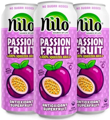 NILO Passion Fruit Juice | 100% Squeezed Maracuya Passion Fruit | NO Sugar added | NOT From Concentrate | 16.57 oz (Pack of 12)