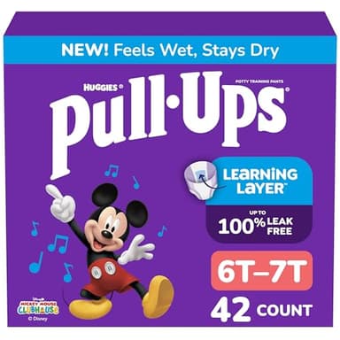Pull-Ups Boys' Potty Training Pants, Size 6T-7T Training Underwear (55-75 lbs), 42 Count