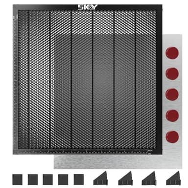 Upgraded Oxide Coating Honeycomb Laser Bed 500x500mm Honeycomb Work Table with Fixed Magnets for Most Laser Engraving Machines Fast Heat Dissipation and Smoke Elimination 19.68"x19.68"