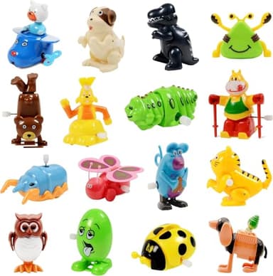 Nunkitoy Wind Up Toy,16 Pack Assorted Clockwork Toy Set(Contents and Color May Vary), Wind Up Animal Party Favors Toy Great Gift for Boys Girls Kids Toddlers