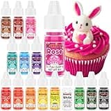 Gel Food Coloring - 16 Colors Food Grade Food Color for Baking, Vivid Food Dye Set, Concentrated Food Coloring Gel for Icing, Cake, Cookie, Halloween, Christmas, Easter Eggs - 6ml/Bottle
