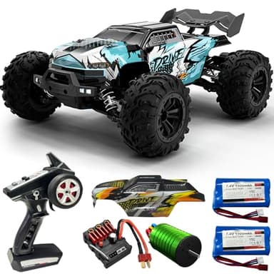 GAMRUXI 1:16 Scale Brushless RC Car - 50+ MPH High Speed All Terrain Off-Road Monster Truck for Adults & Teens 14+ | 2.4GHz, 2X LiPo Batteries, RTR | Hobby Grade Remote Control Vehicle