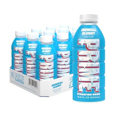 PRIME Hydration, SNOWBALL SLUSHY, Sports Drinks, Electrolyte Enhanced for Replenishing Fluids, 250mg BCAAs, B Vitamins, Antioxidants, Low Sugar, 16.9 Fl Oz, 12 Pack