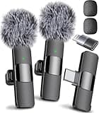 Mini Mic Pro (Newest Model), Wireless Microphone for iPhone, iPad, Android, Lavalier Microphone for Video Recording - 2 Pack iPhone Mic Crystal Clear Recording with USB-C for Podcast Microphone, ASMR