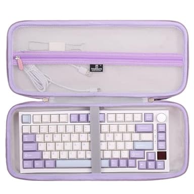 Hard Storage Case for EPOMAKER Ajazz AK820 Pro 75% Wireless Mechanical Keyboard - Travel Case for EPOMAKER P75 /Aula F75 / Galaxy70 /Aula F75/MAX Keyboard(Box for Sale) (Purple)