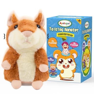 Ayeboovi Toddler Toys Talking Hamster Repeats What You Say, Kids Toys for 2 3 4 5 6 7 8 Year Old Girls Boys Birthday Gift, Stuffed Animals Interactive Learning Autism Toy