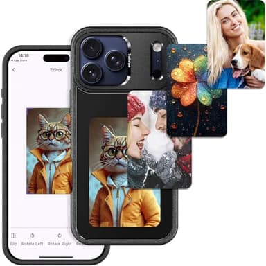 Talhfae Smart E Ink Phone Case for iPhone 17 Promax – 4.0" HD 528×768 | Upgraded Durable NFC Digital Phone Case with Faster NFC Transmission, 4-Color Eink Display, DIY Changing Picture