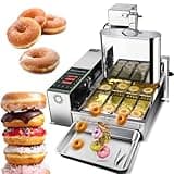 2000W Commercial Donut Making Machine, 4 Rows Mini Donut Maker with Intelligent Control Panel,Digital Donut Fryer Auto Flip Adjustable Donut Thickness,110V