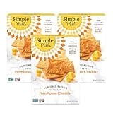 Simple Mills Almond Flour Crackers, Farmhouse Cheddar - Gluten Free, Healthy Snacks, 4.25 Ounce (Pack of 3)