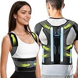 Rakiie Posture Corrector for Women and Men, Upgraded Back Brace with Enhanced Support, Shoulder Straightener with Cushioned Shoulder Pads & Underarm Pain Relief Strap, Size M (Upper Waist: 35.4"-41.3")