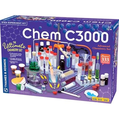 Thames & Kosmos Chem C3000 (V 2.0) Chemistry Set | Science Kit with 333 Experiments & 192 Page Lab Manual, Student Laboratory Quality Instruments & Chemicals