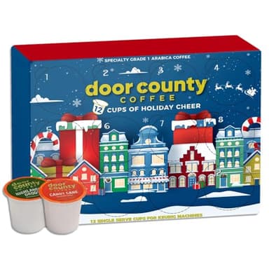 12 Cups of Holiday Cheer Coffee Single Serve Cup Gift Box - 2025 Christmas Advent Calendar - 12 Cups - Unique Flavor Each Day