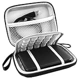 Lacdo Hard Drive Carrying Case for Western Digital WD Elements/WD My Passport/WD My Passport Ultra Portable External Hard Drive HDD 1TB 2TB 4TB 5TB 6TB USB 3.0 Protective Storage Travel Bag, Black
