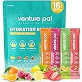Venture Pal Sugar Free Electrolyte Powder Packets - Liquid Daily IV Drink Mix for Rapid Hydration & Party Recovery | 5 Vitamins & 7 Electrolytes| Keto Friendly | Non-GMO | Certified Vegan | 16 Sticks