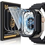 UniqueMe Apple Watch Ultra Screen Protector 49mm 2024, Military Grade Shockproof Case Friendly Anti-Scratch Bubble-Free Tempered Glass Clear Cover for iWatch Ultra (4 Pack)