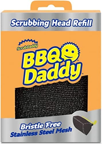 Scrub Daddy BBQ Daddy Grill Brush Head Refill - Bristle Free Grill Brush ArmorTec Steel Mesh Grill Cleaning Brush Attachment - Steam-Activated Cleaning Scrubber for Grates (1 Count)