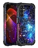 Miqala for Galaxy A15 5G Case,Glow in The Dark Three Layer Heavy Duty Shockproof Full Body Protection Hard Plastic Bumper+Soft Silicone Protective Case for Samsung Galaxy A15 6.5 inch,Blue