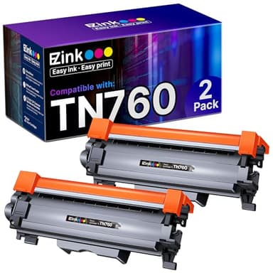 E-Z Ink TN760 Toner for Brother Printer Compatible for Brother TN-760 TN730 TN-730 Toner Cartridges to Use with MFC-L2710DW MFC-L2750DW HL-L2350DW HL-L2370DW HL-L2395DW L2390DW DCP-L2550DW (2 Black)