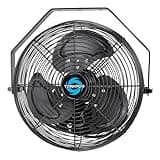 Tornado 12 Inch Outdoor Rated IPX4 Water-Resistant High Velocity Metal Industrial Wall Mount Fan For Commercial, Industrial, Residential, TEAO Motor 3 Speed 1650 CFM 6.6 FT Cord cETL Safety Listed