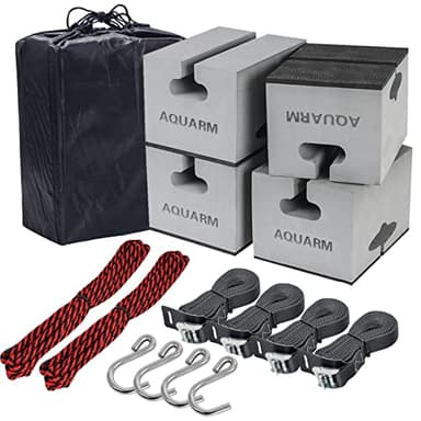 AQUARM Deluxe Canoe Foam Blocks for Roof Universal Canoe Carrier Kit Soft Canoe Pads Car Top Roof Racks Foam Pads with Tie-Downs, 6 inch