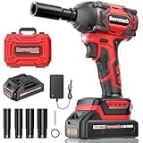 Revvstark 1/2" Impact Wrench, 295 Ft-lbs Torque, 20V 3000RPM Brushless, Li-ion Battery, Fast Charger, 4 Impact Sockets