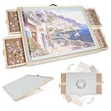 ALL4JIG 2-in-1 Tilting & Rotating Puzzle Board for Adults Gifts, Wooden Jigsaw Puzzle Table with 4 Drawers, Portable Puzzle Table with Lazy Susan and Cover, 26.4" x 34.4" for 1500 Pieces