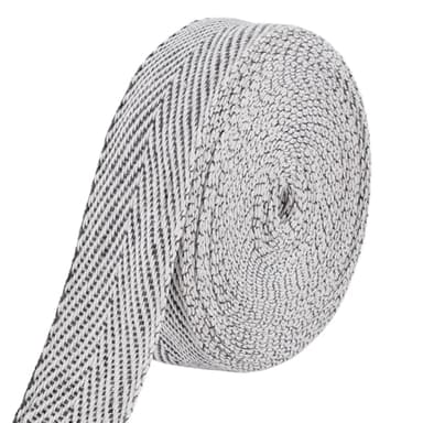 BENECREAT 10.9 Yard Carpet Edge Bias Binding, Gray White Cotton Carpet Rug Binding, Cotton Herringbone Ribbons for Sewing Project Carpet Repair