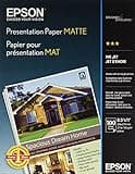 Epson Presentation Paper Matte, 8.5 x 11 Inch, 100 Count (S041062), White