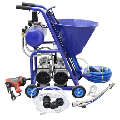 EQCOTWEA Polyurethane Foam Spray Machine Spray Foam Machine,Putty Powder Spraying Machine with Double Air Compressors for Pre-Mixed Mortar,Thin Waterproof,Fireproof Paint 220V 3.2KW