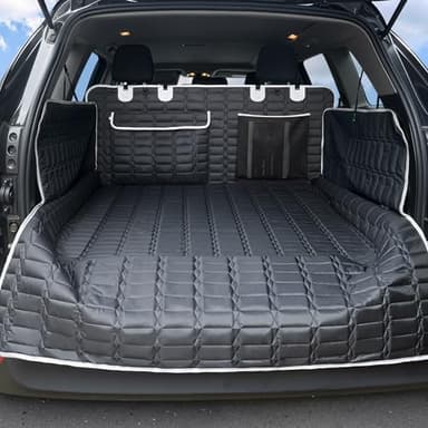 Reliadura SUV Cargo Liner for Dogs, Waterproof Dog Trunk Cover with Bumper Flap Protector, Pet Cargo Mat for SUVs Sedans Vans, Non-Slip Scratchproof Dog Seat Cover, Large Size Universal Fit