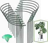 Joyhalo 12 Pack Plant Support Stakes, 16 Inch Plant Stakes for Outdoor Plants, Peony Cages and Supports, Peony Cage with 15 Pcs Twist Ties, Flower Stakes Peonies Support Cages for Plants