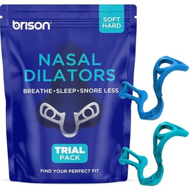 Brison Nasal Dilators for Breathing and Sleeping - 2 Pack Anti Snoring Nose Vents Opener for Better Breathing Sleeping and Activity Improves Airflow - 2pcs Soft-Hard