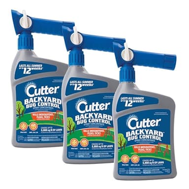Cutter Backyard Bug Control Spray Concentrate (3 Pack), Kills Mosquitoes, Fleas & Listed Ants, 32 fl Ounce
